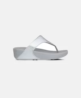 FitFlop Lulu Leather Toe Post Sandals Silver