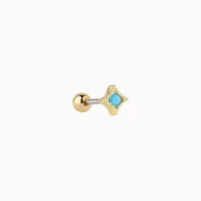 Turquoise Rhombus-shaped Stud