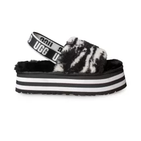 UGG Disco Marble Slide Black Sandals - Women's